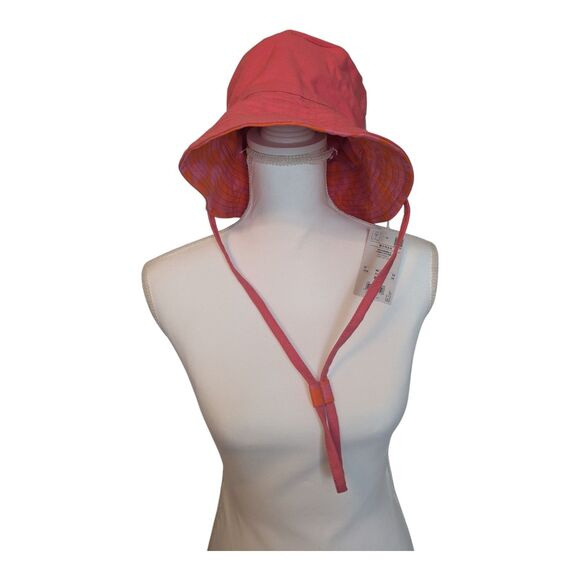 Baby Angel Bucket Hat Women's Reversible One Size Pink Check Drawstring Cotton - Picture 3 of 10